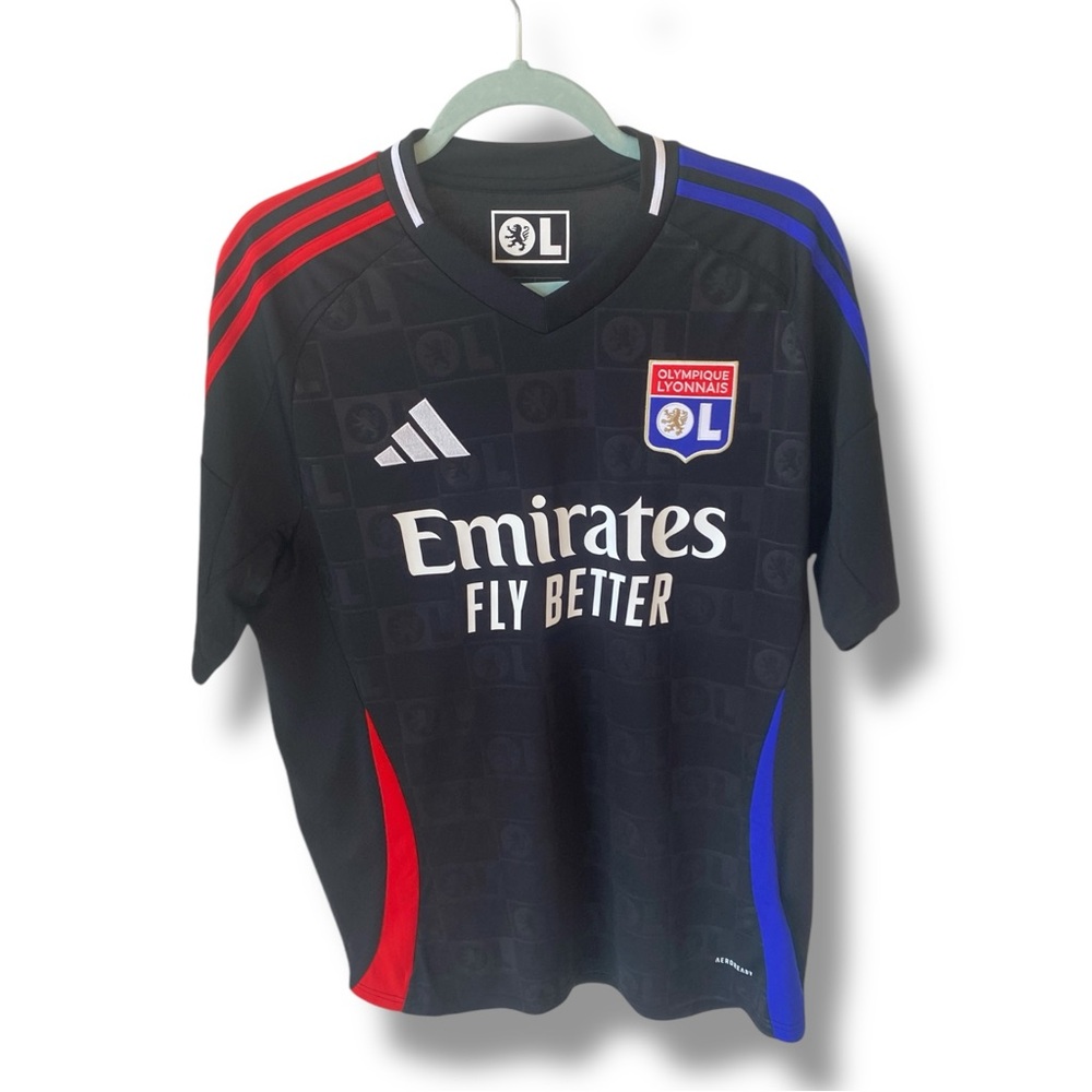Adidas 2024/2025 Olympique Lyonnais Lyon Away Soccer Jersey. Size Large.